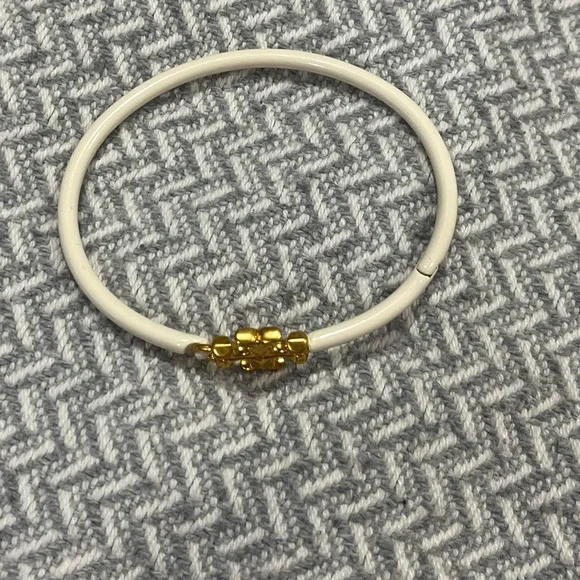 Tory Burch Gold Logo Cream Bracelet - Picture 4 of 5